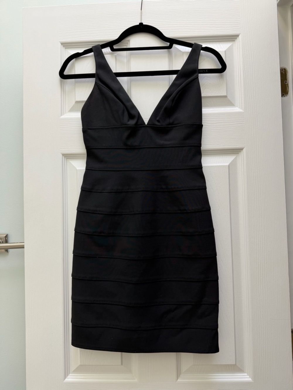 Elegant Black V-Neck Mini Dress